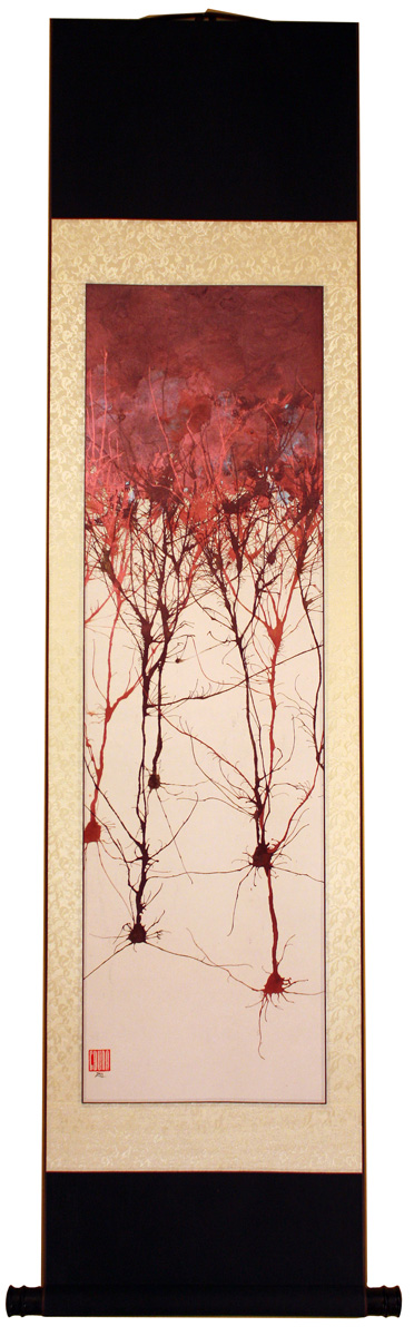 Illustration for article titled Striking paintings combine Japanese watercolor with the structures of the brain